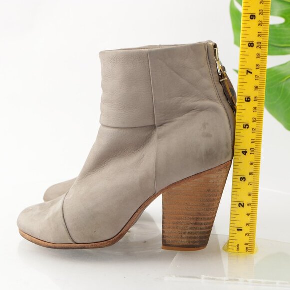 Rag Bone Womens Newbury Boot Size 7 Gray Nubuck Leather Block Heel Bootie Comfy - Picture 6 of 14
